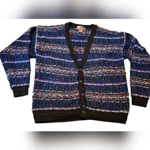Vintage Concrete Mix Coogi Cosby 3d texture Cardigan Size Medium